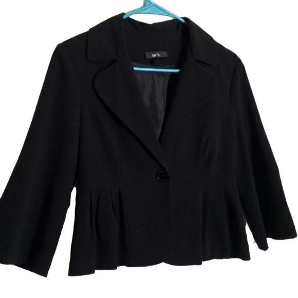 BCX Pleated One Button Dress Blazer sz m - Picture 3 of 8